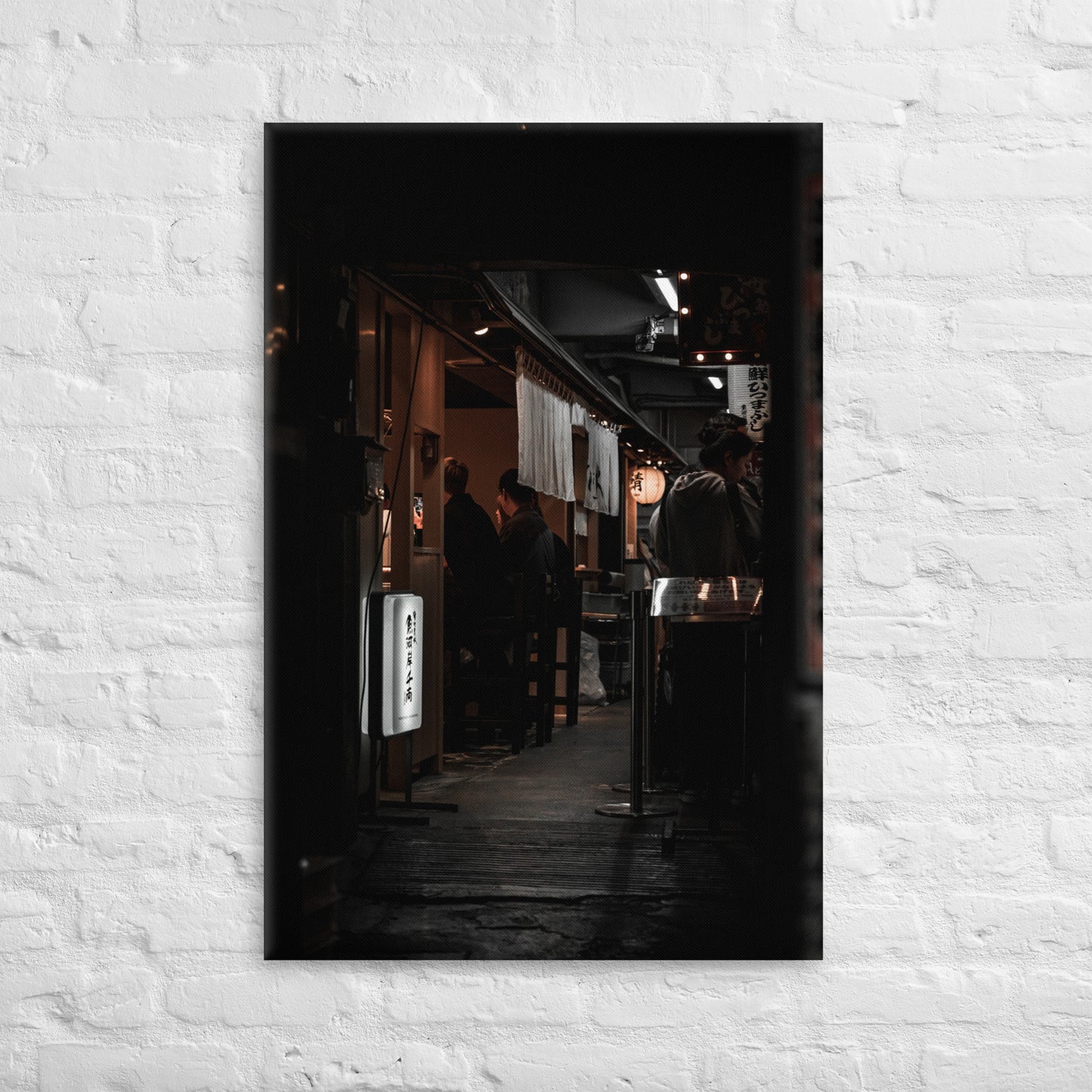 Restaurant alley on canvas